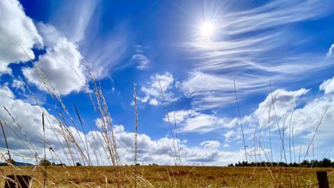 Bright skies over Woodside in Perth and Kinross