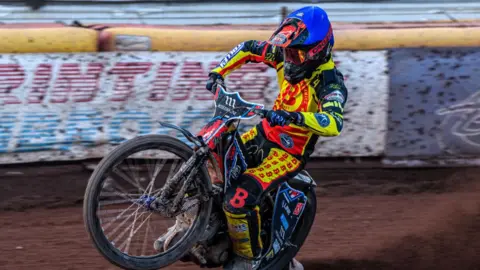 Zach Cook riding for the Birmingham Brummies during the Rowe Motor Oil Premiership