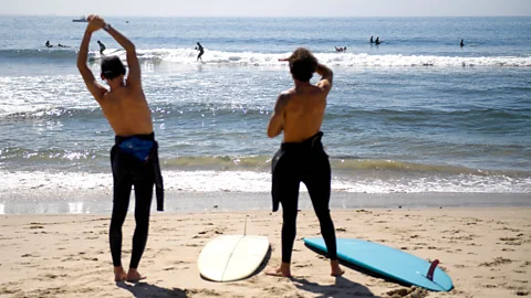 Surfrider beach two surfers California Los Angeles (Credit: Getty Images)