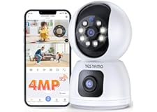 YESYAMO 2.5K 4MP Caméra Surveillance WiFi Intérieure 360°, Caméra Bébé/Animaux avec WiFi 2.4G/5G, Vision Nocturne Intelligent