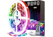 Tenmiro Ruban Led 15m, Bande Led RGB, Led Chambre Lumineuse Flexible Multicolore avec Télécommande 44 Touches，Utilisé pour la