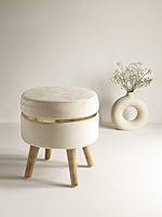 ETIQUETTE ART Pouffes Sitting Stool for Living Room, Office Stool Puffy Wooden Ottoman Stools, Pouffe Footstool, Pouf...