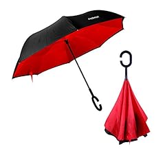 Paraguas Invertido con Doble Refuerzo, Sombrilla Resistente a Vientos y Lluvias Fuertes, Mango Ergonómico en Forma C, Parag…