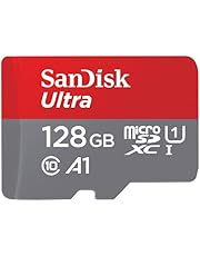 SanDisk 128 Go Ultra microSDXC UHS-I Carte + Adaptateur SD, avec jusqu&#39;à 140 Mo/s, Classe 10, U1, homologuée A1