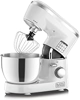 Black & Decker Kitchen Stand Mixer Machine, 1000W Power, 4L Large Capacity, Stainless Steel Bowl, 6 Speed Settings for...