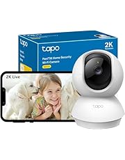 Tapo 2K(3MP) Caméra Surveillance WiFi intérieure 360° C210, Vision nocturne, Notifications en temps réel, Détection de personne, Suivi de mouvement, Télécommande, Compatible avec Alexa
