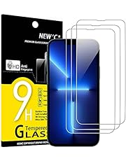 NEW&#39;C Lot de 3, Verre Trempé pour iPhone 14, 13, 13 Pro (6.1&#34;), Film Protection écran -sans Bulles d&#39;air -Ultra Résistant (0,33mm HD Ultra Transparent) Dureté 9H Glass
