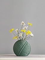 Living Room Flower Vase, Decorative Green Ceramic Vase for Home Decor,