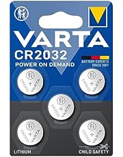 VARTA Piles Bouton CR2032, lot de 5, Power on Demand, Lithium, 3V, emballage sécurisé pour les enfants, pour petits appareils électroniques - clés de voiture, télécommandes, balances