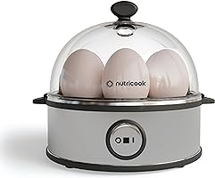 NutriCook Rapid Egg Cooker: 7 Egg Capacity Electric Egg Cooker for Boiled Eggs, Poached Eggs, Scrambled Eggs, or...