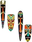 Hand Art Terracotta Eco Friendly Tribal Mask and Egyptian Mask (Multi_3 Inch X 12 Inch X 0.4 Inch)