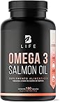 Omega 3 Aceite Puro de Salmón de 180 Cápsulas con 1000 mg por porción. Ingredientes Naturales. Omega 3 Salmon Oil B Life.
