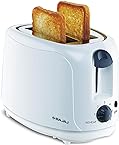 Bajaj ATX 4 750-Watt 2-Slice Pop-up Toaster | Dust Cover & Slide Out Crumb Tray | 6-Level Browning Controls | Mid-Cycle Cancel Feature | 2-Yr Warranty by Bajaj | White Electric Toaster