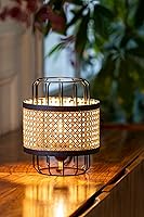 AKWAY Rattan Cane Webbing Table Lamps For Home Decoration LED Table Lamps For Living Room, Bamboo Bedside Table Lamp,...