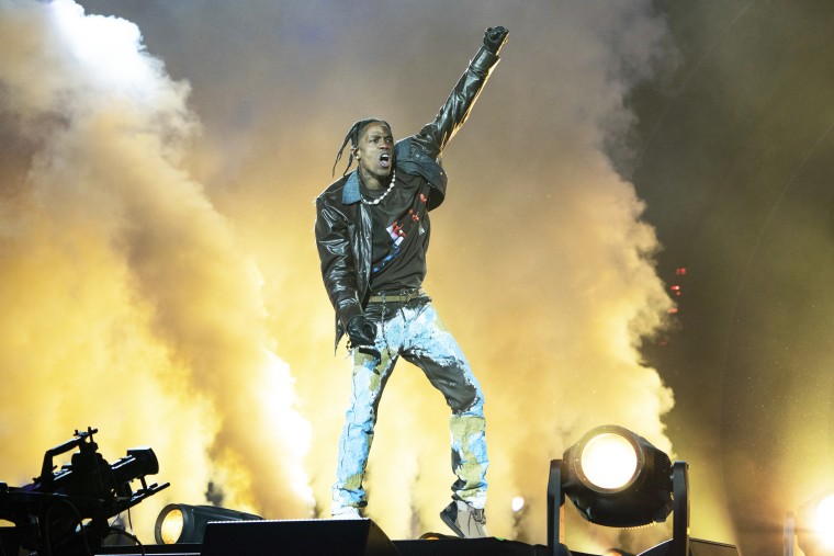 Travis Scott performs on the first day of the Astroworld Music Festival on Nov. 5, 2021, in Houston.