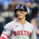 Boston Red Sox's Jarren Duran walks back to the dugout