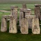 View of Stonehenge from a hot air balloon. 