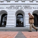 A man walks in front of the 5th U.S. Circuit Court of Appeals.