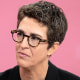 Side by side split image of Michele Morrow and Rachel Maddow.