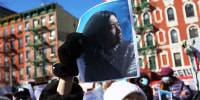 Image: Rally Held In New York's Chinatown Protesting Violence Against Asian-Americans In Wake Of Recent Killing