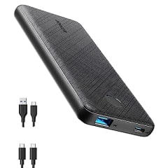 Anker Portable Charger, USB-C PortableCharger 10000mAh with 20W Power Delivery, 523 Power Bank (PowerCore Slim 10K PD) for iPhone 14/13/12 Series, S10, Pixel 4 and More (Black)