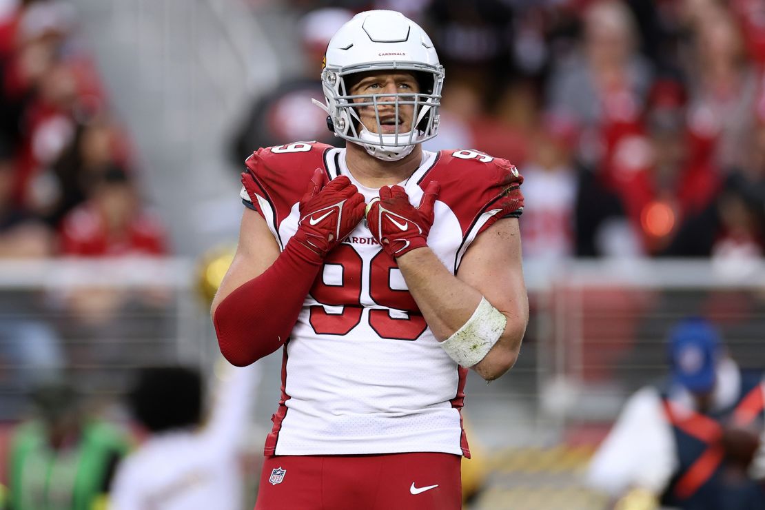 Watt looks on during the game against the 49ers.