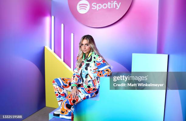 Tate McRae attends "Spotify Celebrates New Summer Breakouts Playlist" with a special event and performance by Tate McRae on August 04, 2021 in...