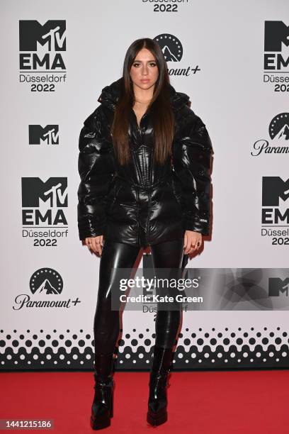 Tate McRae attends the red carpet during the MTV Europe Music Awards 2022 held at PSD Bank Dome on November 13, 2022 in Duesseldorf, Germany.