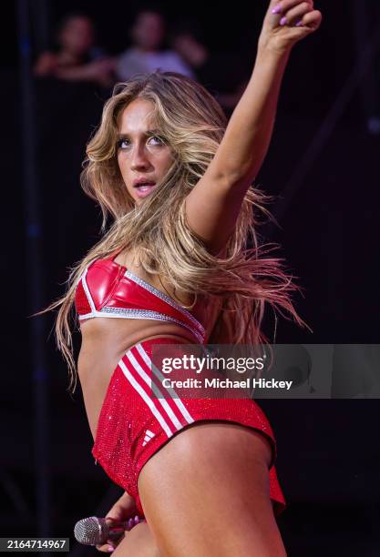 Tate McRae performs during Lollapalooza 2024 at Grant Park on August 3, 2024 in Chicago, Illinois.