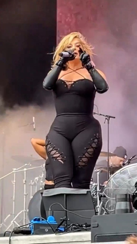 Bebe Rexha perfomring in London.