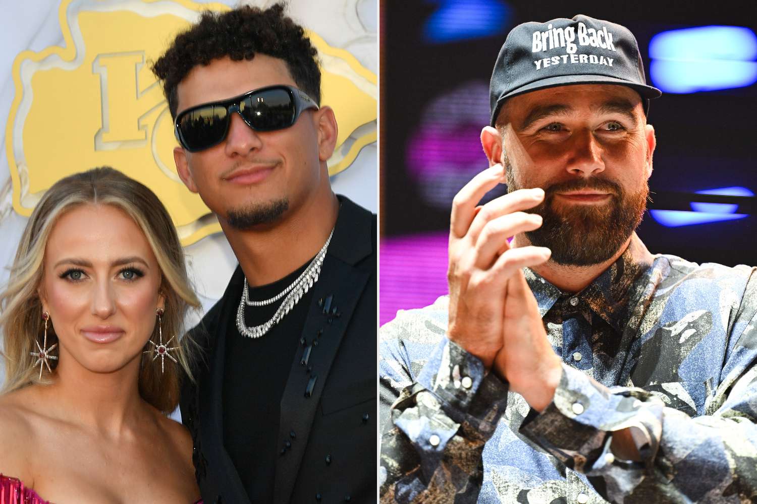 Brittany and Patrick Mahomes arrive on the red carpet prior to the Kansas City Chiefs Super Bowl Ring Ceremony