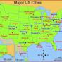 USA Big Cities Map