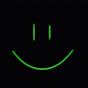 Green Smiley Face Black Background