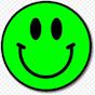 White Background with Green Smiley-Face