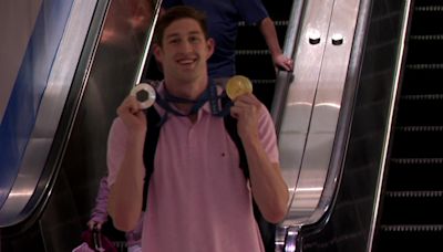 Dover native Hunter Armstrong returns to Cleveland after winning medals at Paris Olympics: Watch the moment