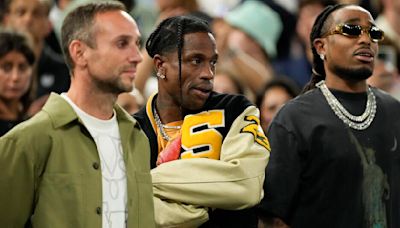 Grammy nominated rapper Travis Scott dons Sand Springs letterman jacket at Paris Olympics