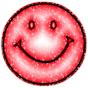 Red Smiley-Face Glitter