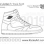 Travis Scott Jordan 1 Coloring Pages