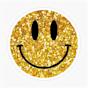 Happy Yellow Smiley Face Glitter