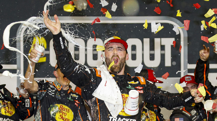 Getty Images - RICHMOND, VIRGINIA - AUGUST 11: Austin Dillon, driver of the #3 Bass Pro Shops Chevrolet, celebrates in victory lane after winning the NASCAR Cup Series Cook Out 400 at Richmond Raceway on August 11, 2024 in Richmond, Virginia. (Photo by Sean Gardner/Getty Images)