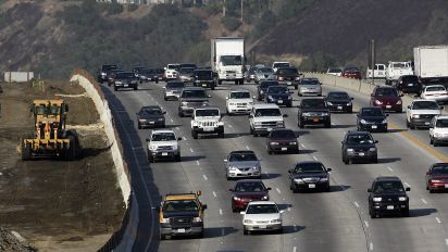 Associated Press - Traffic moves along the 405 Freeway near the Brentwood section of Los Angeles, Thursday, Oct. 14, 2010. The freeway facelift has caused so much gridlock on one of the nation's most heavily traveled highways that commuters are tweeting their complaints while driving. The normally congested Interstate 405 is undergoing a $1 billion upgrade that requires complete closure at times. While officials promise long-term improvements, drivers are complaining of a three-year headache. (AP Photo/Jae C. Hong)