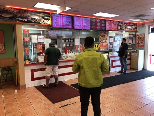 Photo of J J Fish and Chicken - Oakland, CA, US. Inside - waiting to pickup my order